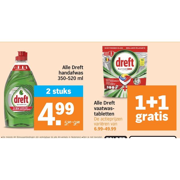 Dreft handafwas en vaatwastabletten