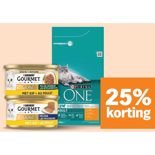 Gourmet en Purina ONE kattenvoeding