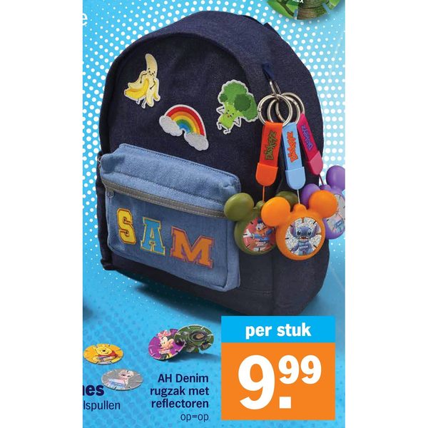 AH Denim rugzak met reflectoren
