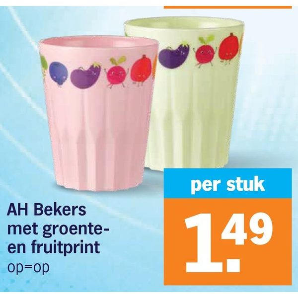 AH Bekers met groente- en fruitprint