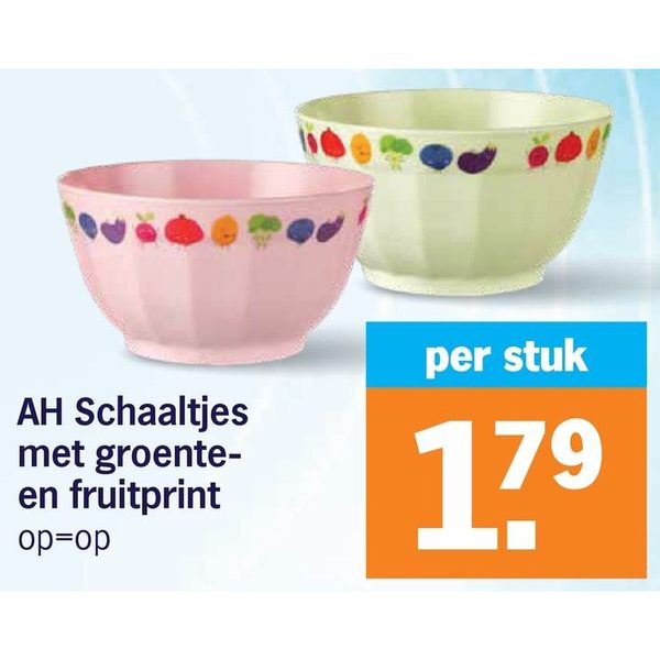AH Schaaltjes met groente- en fruitprint