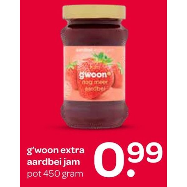 g'woon extra aardbeijam