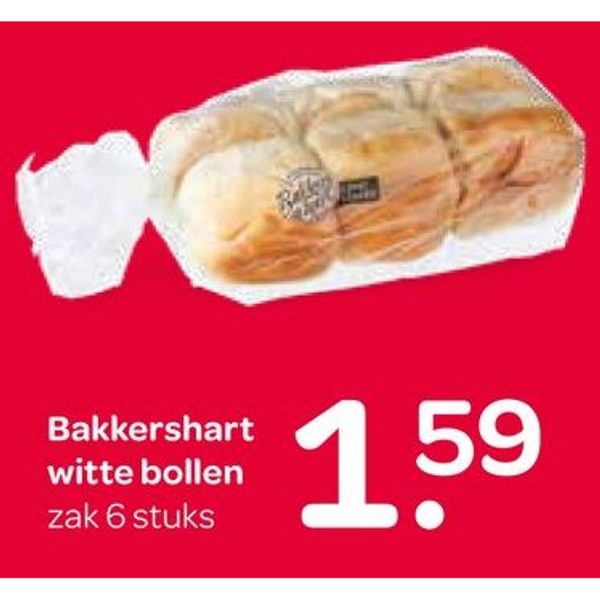 Bakkershart witte bollen