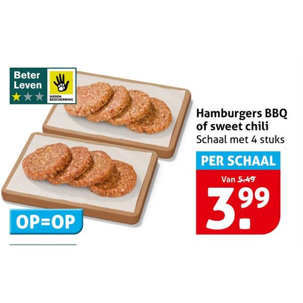 Hamburgers BBQ of sweet chili