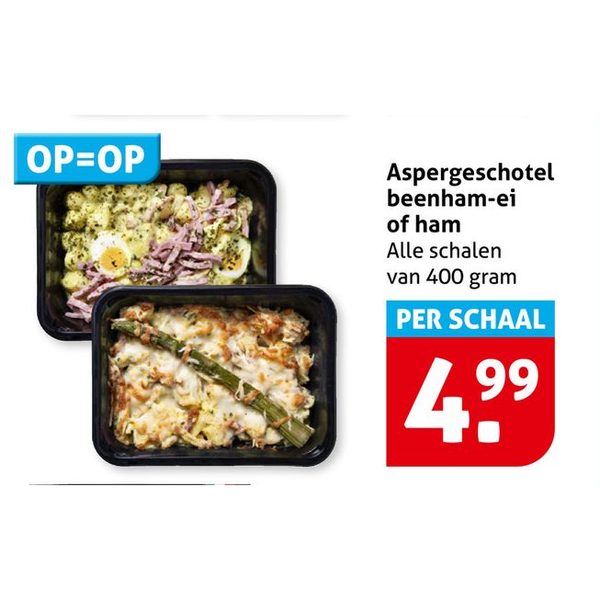 Aspergeschotel beenham-ei of ham
