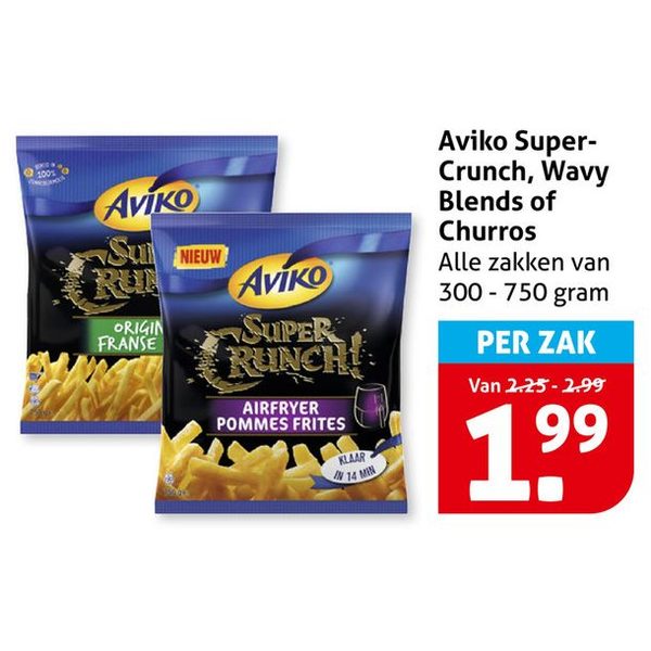 Aviko Super-Crunch, Wavy Blends of Churros