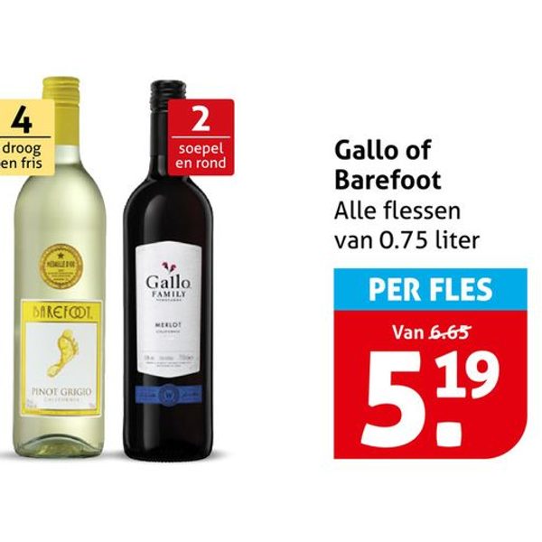 Barefoot of Gallo wijn