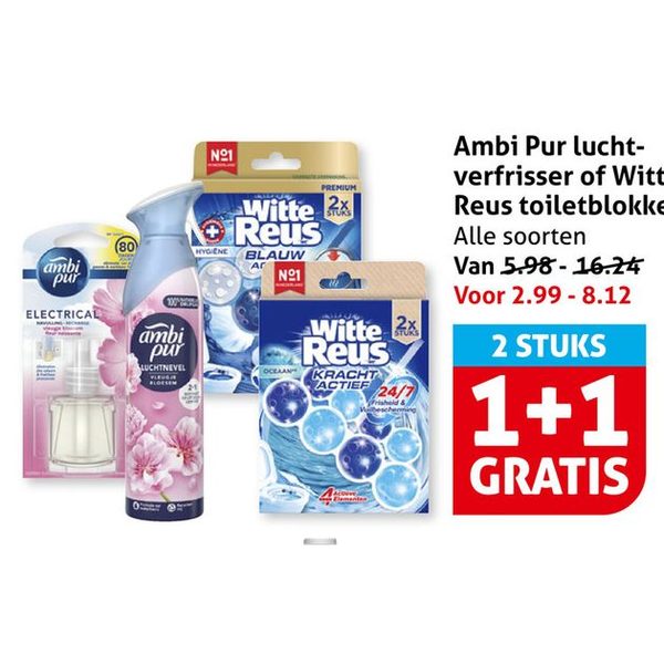 Ambi Pur luchtverfrisser of Witte Reus toiletblokken