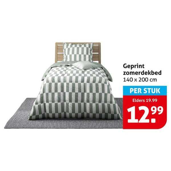 Geprint zomerdekbed