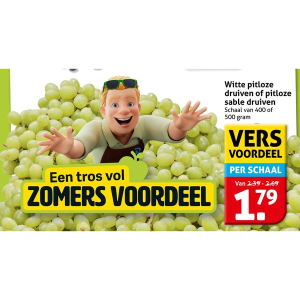 Witte pitloze druiven of pitloze sable druiven