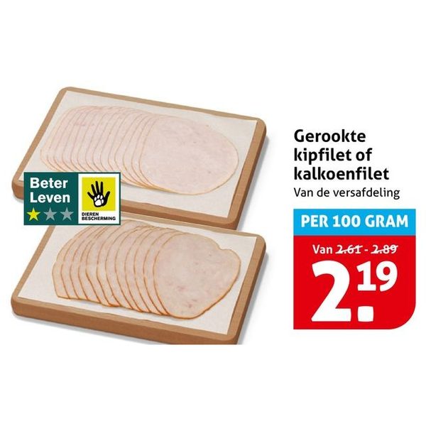 Gerookte kipfilet of kalkoenfilet
