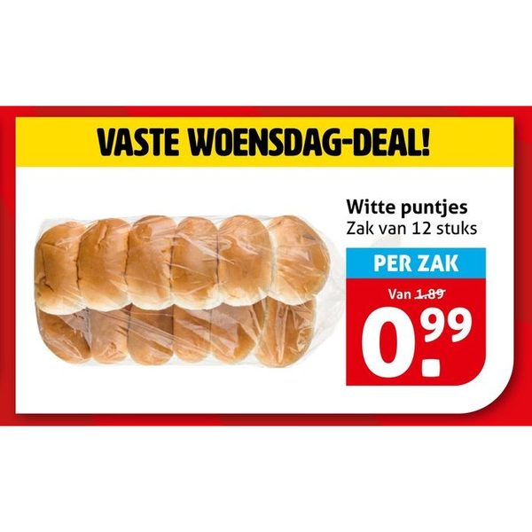 Witte puntjes 12 stuks