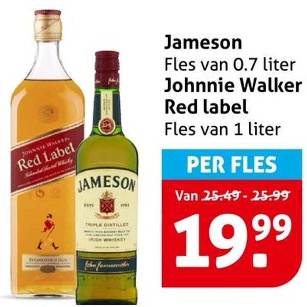 Johnnie Walker Red Label of Jameson