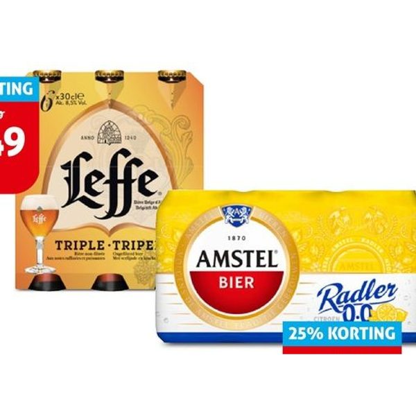 Amstel Radler, Leffe, Grolsch Radler of Hoegaarden