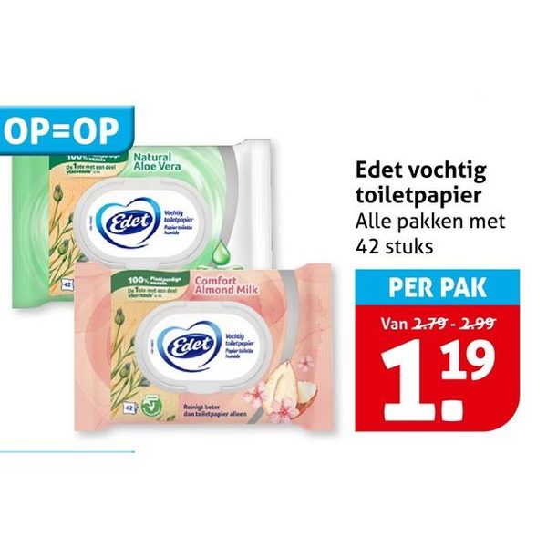 Edet vochtig toiletpapier