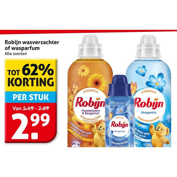 Robijn wasverzachter of wasparfum