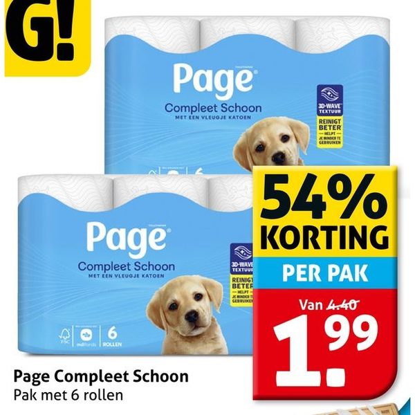 Compleet Schoon toiletpapier