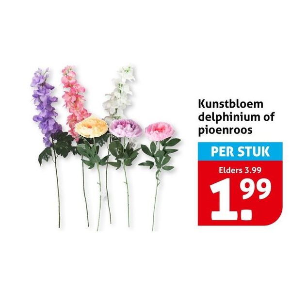 Kunstbloem delphinium of pioenroos