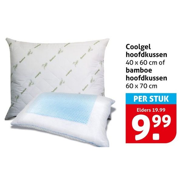 Coolgel of bamboe hoofdkussen
