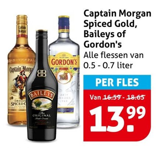 Captain Morgan Spiced Gold, Baileys of Gordon's