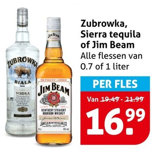 Zubrowka, Sierra tequila of Jim Beam