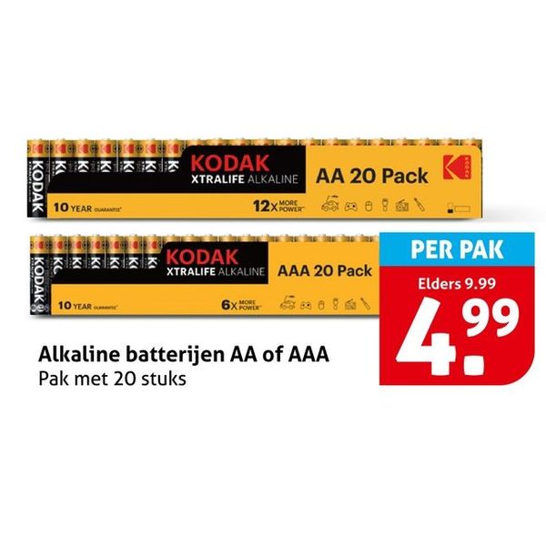 Alkaline batterijen AA of AAA