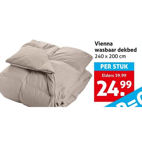 Vienna wasbaar dekbed 240 x 200 cm