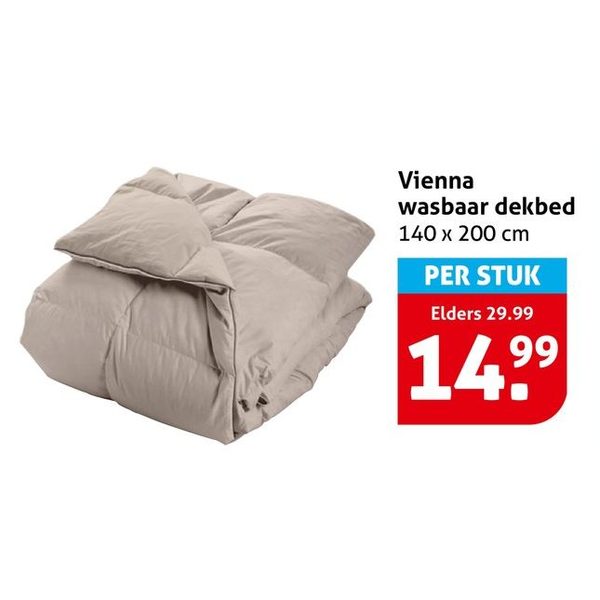 Vienna wasbaar dekbed 140 x 200 cm