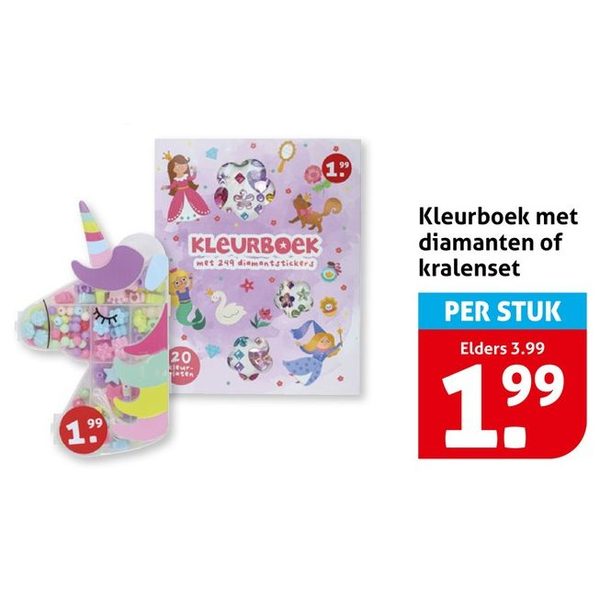 Kleurboek met diamanten of kralenset
