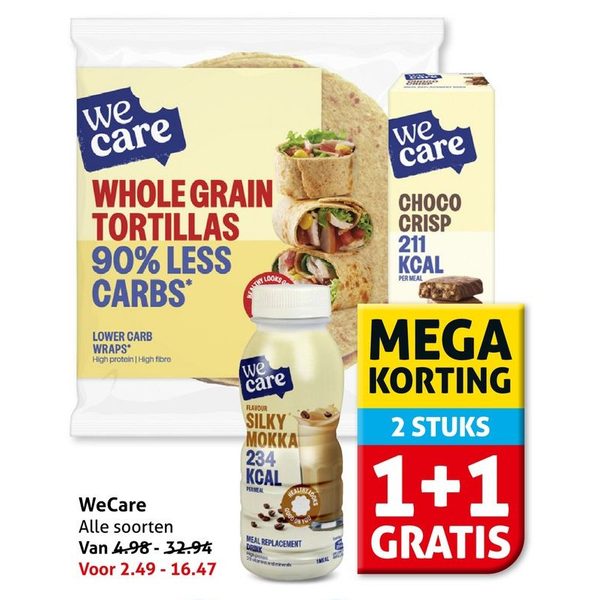 WeCare maaltijdvervangers en snacks