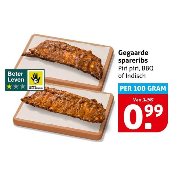 Gegaarde spareribs