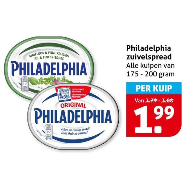 Philadelphia zuivelspread