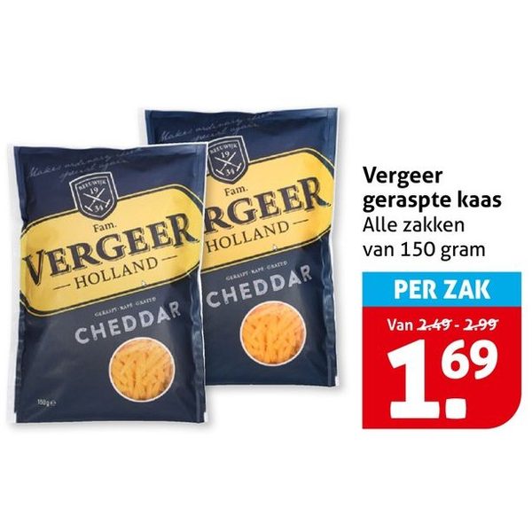 Vergeer geraspte kaas