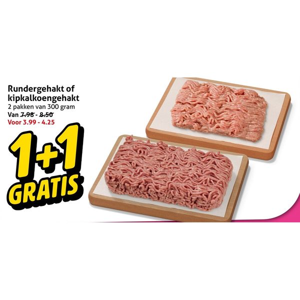 Rundergehakt of kipkalkoengehakt
