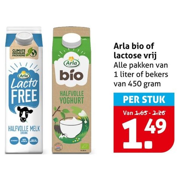 Arla bio of lactose vrij