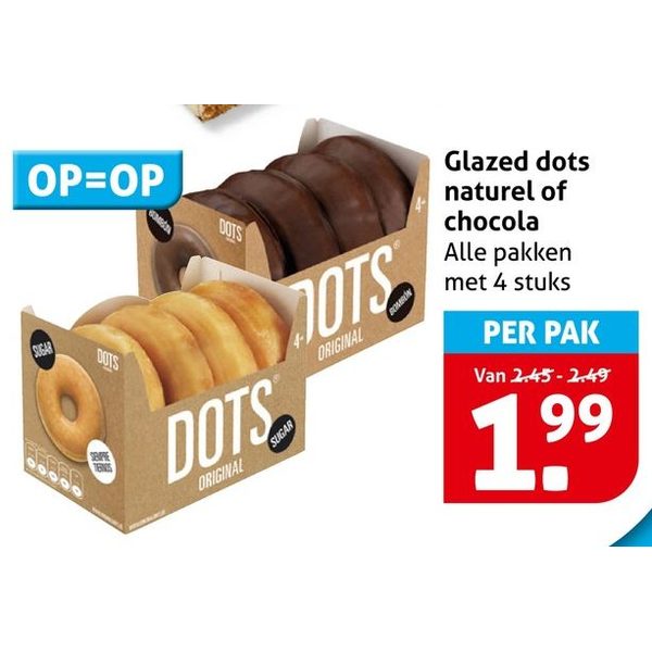 Glazed dots naturel of chocola