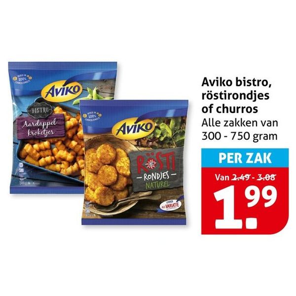 Aviko bistro, röstirondjes of churros