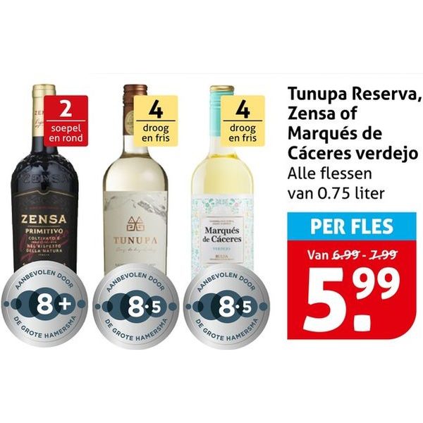 Wijn (Zensa, Tunupa, Marques de Caceres)
