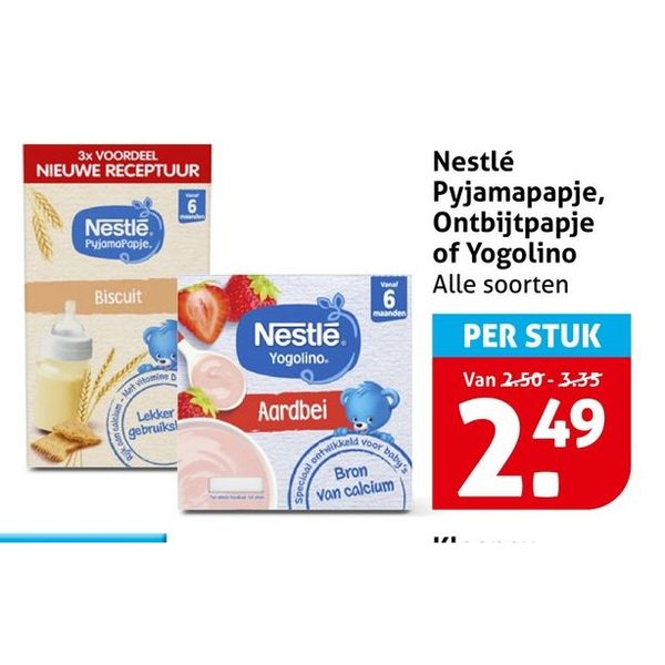 Nestlé Pyjamapapje, Ontbijtpapje of Yogolino