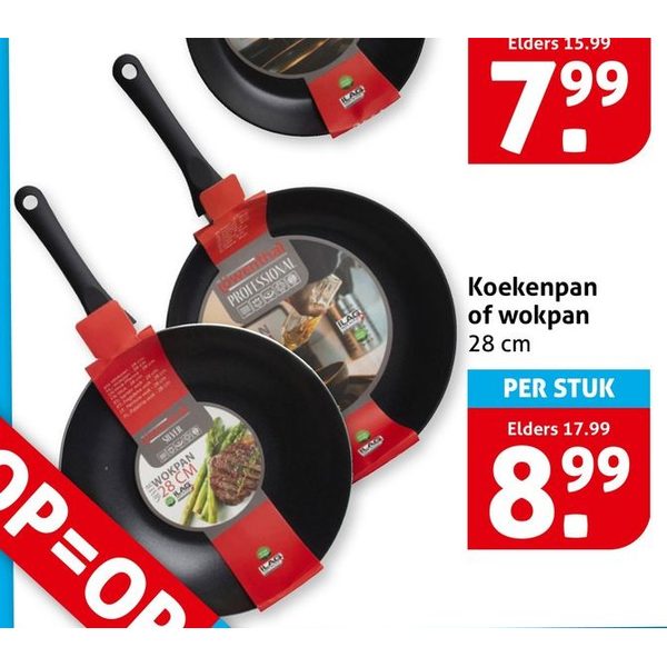 Koekenpan of wokpan 28 cm