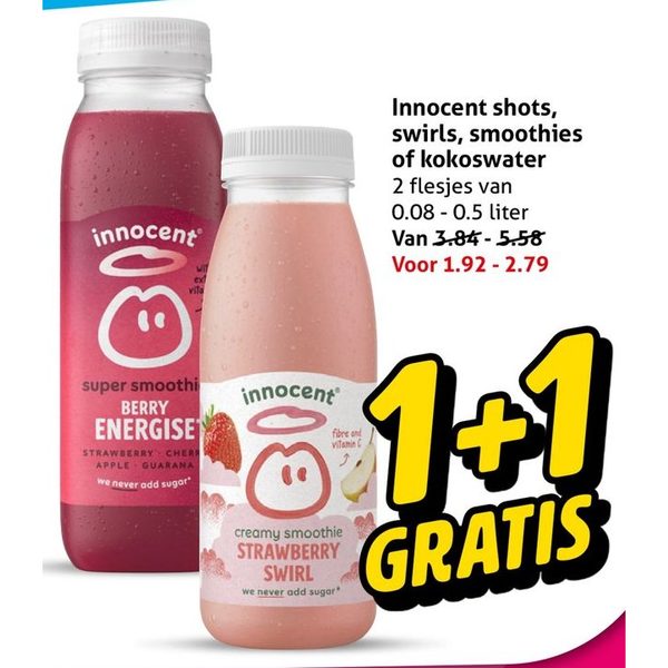 Innocent shots, swirls, smoothies of kokoswater