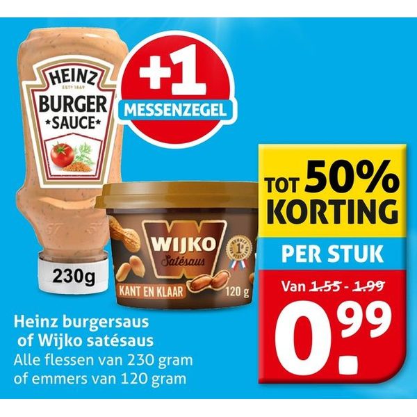 Heinz burgersaus of Wijko satésaus