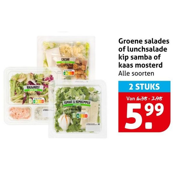 Groene salades of lunchsalade