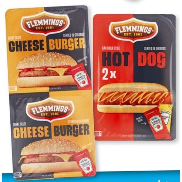 Flemmings burgers, hotdogs of frikandelbroodjes