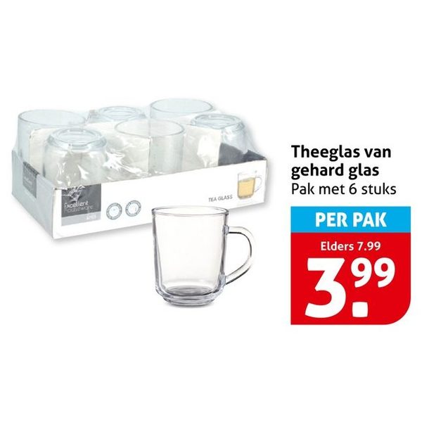 Theeglas van gehard glas