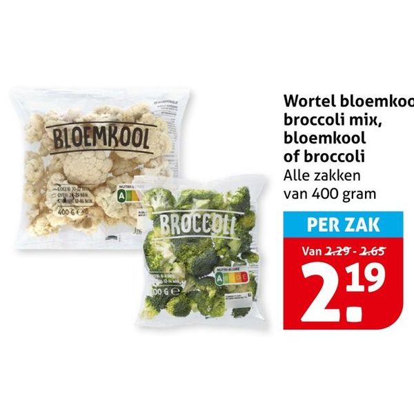 Wortel bloemkool broccoli mix, bloemkool of broccoli