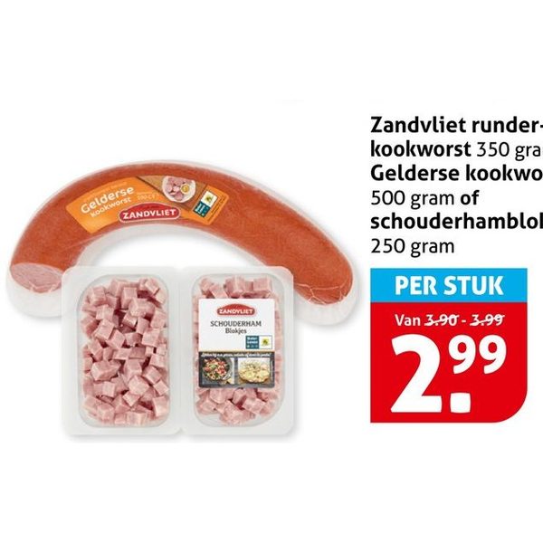 Zandvliet runderkookworst, Gelderse kookworst of schouderhamblokjes