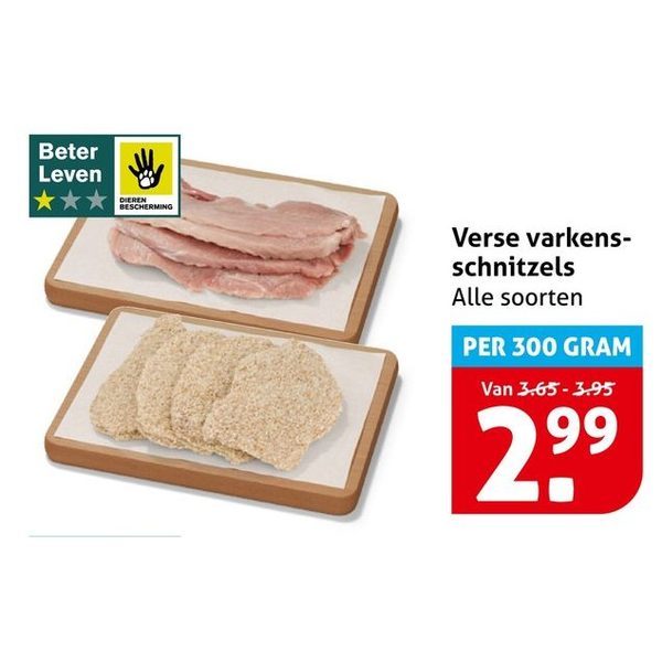 Verse varkensschnitzels