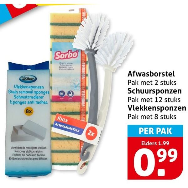 Afwasborstel / Schuursponzen / Vlekkensponzen