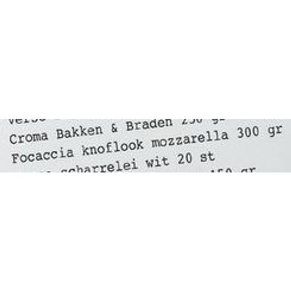 Focaccia knoflook mozzarella